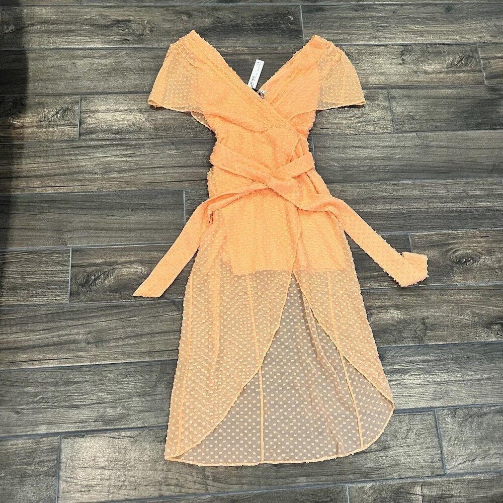 Alice And Olivia Darva Dress Orange Peach High Low NWT size 2 (017)